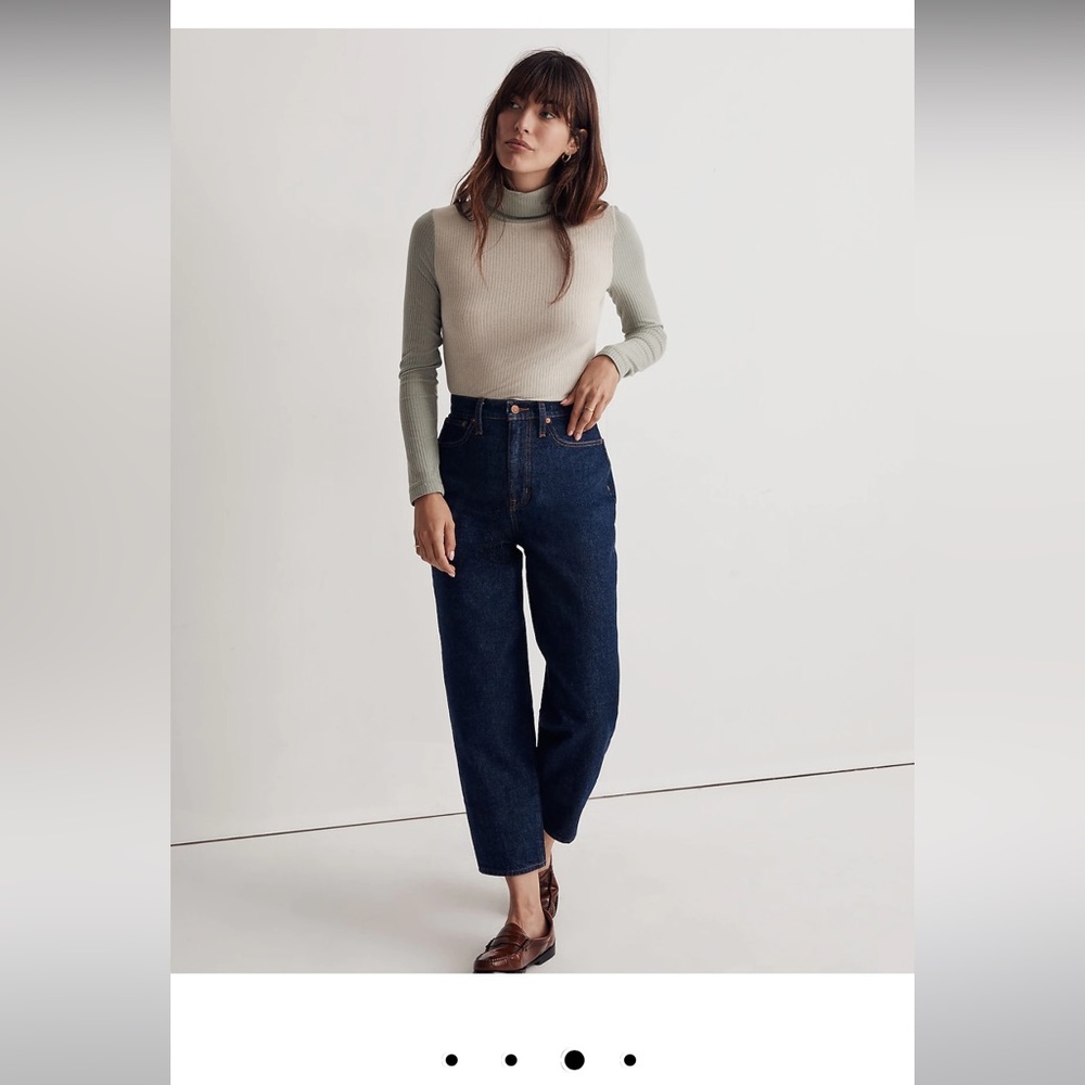 Madewell Colorblock Ribbed Turtleneck S